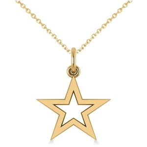 Star Shaped Pendant Necklace 14k Yellow Gold - All