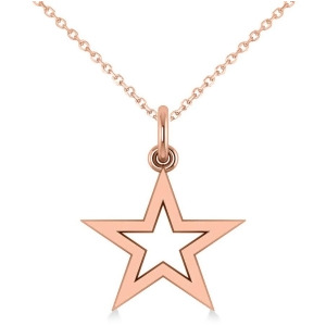 Star Shaped Pendant Necklace 14k Rose Gold - All