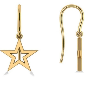 Dangle Star Earrings 14k Yellow Gold - All