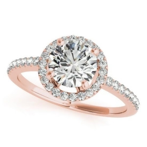 Round Diamond Halo Engagement Ring 14K Rose Gold 0.83ct - All
