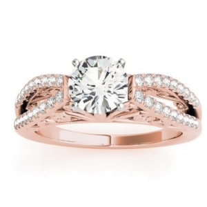 Diamond Split Shank Engagement Ring Setting 18K Rose Gold 0.27ct - All
