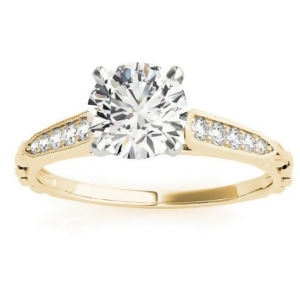 Diamond Accented Engagement Ring Setting 18K Yellow Gold 0.16ct - All