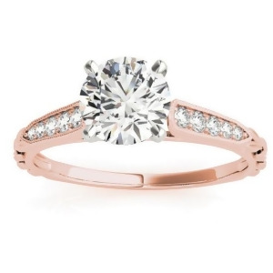 Diamond Accented Engagement Ring Setting 18K Rose Gold 0.16ct - All