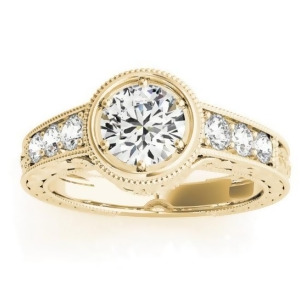 Diamond Antique Style Engagement Ring Setting 14K Yellow Gold 0.24ct - All