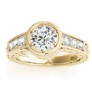 Diamond Antique Style Engagement Ring Setting 18K Yellow Gold 0.24ct - All