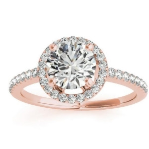 Diamond Accented Halo Engagement Ring Setting 14K Rose Gold 0.33ct - All