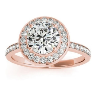 Diamond Halo Engagement Ring Setting 14K Rose Gold 0.29ct - All