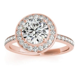Diamond Halo Engagement Ring Setting 18K Rose Gold 0.29ct - All