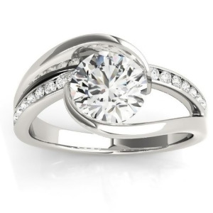 Diamond Tension Set Engagement Ring Setting 14K White Gold 0.19ct - All