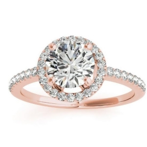 Diamond Accented Halo Engagement Ring Setting 18K Rose Gold 0.33ct - All