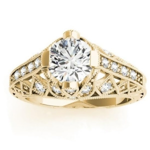 Diamond Antique Style Engagement Ring Setting 14K Yellow Gold 0.20ct - All