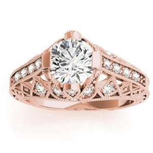 Diamond Antique Style Engagement Ring Setting 14K Rose Gold 0.20ct - All