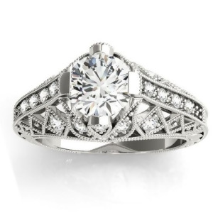 Diamond Antique Style Engagement Ring Setting Palladium 0.20ct - All