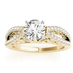 Diamond Split Shank Engagement Ring Setting 14K Yellow Gold 0.27ct - All