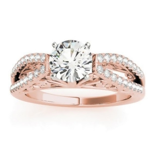 Diamond Split Shank Engagement Ring Setting 14K Rose Gold 0.27ct - All