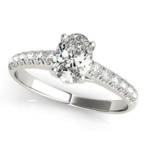 Oval Cut Diamond Engagement Ring Palladium 0.39ct - All