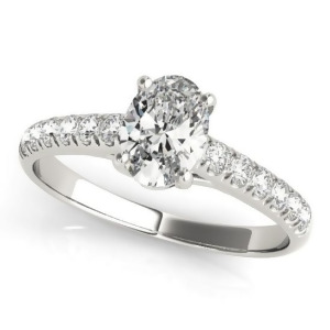 Oval Cut Diamond Engagement Ring Platinum 0.39ct - All