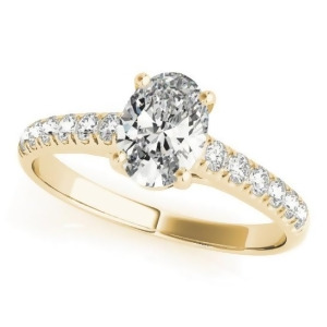 Oval Cut Diamond Engagement Ring 14K Yellow Gold 0.61ct - All