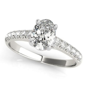 Oval Cut Diamond Engagement Ring Platinum 0.61ct - All