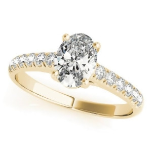 Oval Cut Diamond Engagement Ring 18K Yellow Gold 1.00ct - All