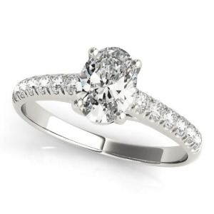 Oval Cut Diamond Engagement Ring Palladium 1.46ct - All