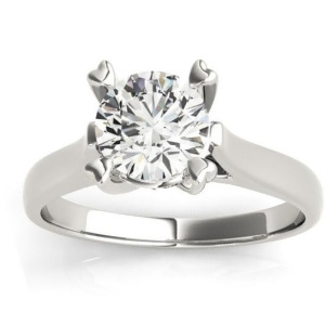Solitaire Cathedral Prong-Set Engagement Ring Setting Palladium - All