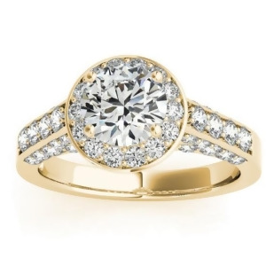 Diamond Accented Halo Engagement Ring Setting 14K Yellow Gold 0.65ct - All