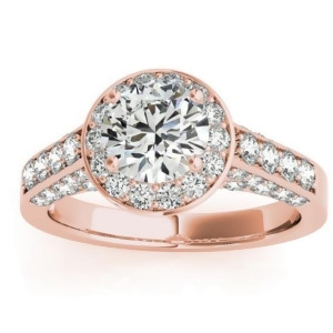 Diamond Accented Halo Engagement Ring Setting 14K Rose Gold 0.65ct - All