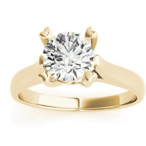 Solitaire Cathedral Prong-Set Engagement Ring Setting 14K Yellow Gold - All