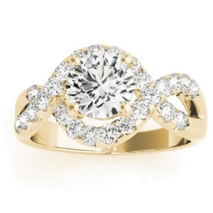 Diamond Twisted Band Engagement Ring Setting 14K Yellow Gold 0.98ct - All