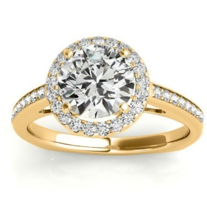 Diamond Halo Butterfly Engagement Ring 14K Yellow Gold 0.26ct - All