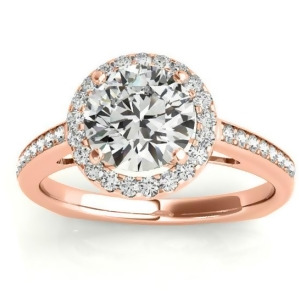 Diamond Halo Butterfly Engagement Ring 14K Rose Gold 0.26ct - All