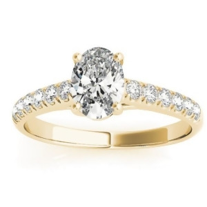 Diamond Accented Cathedral Engagement Ring 14K Yellow Gold 0.18ct - All