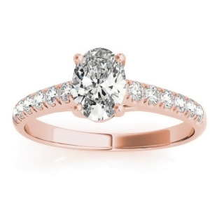 Diamond Accented Cathedral Engagement Ring 14K Rose Gold 0.18ct - All