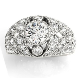 Diamond Antique Style Edwardian Engagement Ring Palladium 0.71ct - All