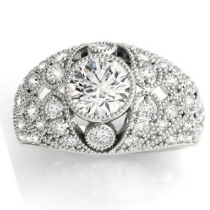 Diamond Antique Style Edwardian Engagement Ring Platinum 0.71ct - All