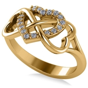 Infinity Heart Diamond Accented Fashion Ring 14k Yellow Gold 0.17ct - All