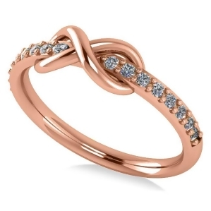 Infinity Diamond Accented Fashion Ring Band 14k Rose Gold 0.24ct - All