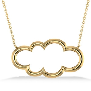 Cloud Outline Pendant Necklace 14k Yellow Gold - All