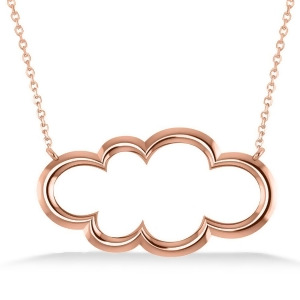 Cloud Outline Pendant Necklace 14k Rose Gold - All
