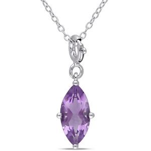 Marquise Amethyst Pendant Enhancer Sterling Silver 1.33ct - All
