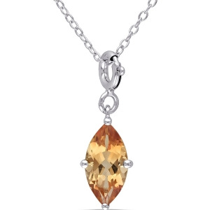 Marquise Citrine Enhancer Pendant Sterling Silver 1.33ct - All