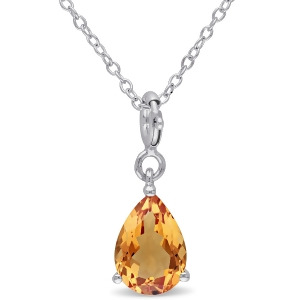 Pear Citrine Enhancer Pendant Sterling Silver 1.75ct - All