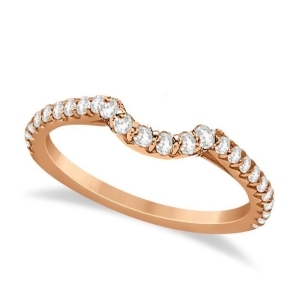 Contoured Diamond Accented Wedding Band 14k Rose Gold 0.33ct - All