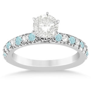 Aquamarine and Diamond Engagement Ring Setting Palladium 0.54ct - All