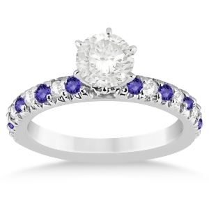Tanzanite and Diamond Engagement Ring Setting Platinum 0.54ct - All