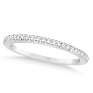 Diamond Accented Wedding Band 14k White Gold 0.21ct - All