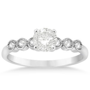 Diamond Bezel Set Engagement Ring Setting 18k White Gold 0.09ct - All