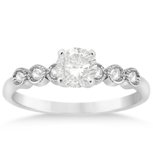 Diamond Bezel Set Engagement Ring Setting Platinum 0.09ct - All