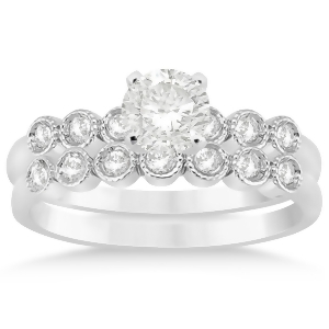 Diamond Bezel Set Bridal Set Setting Platinum 0.19ct - All